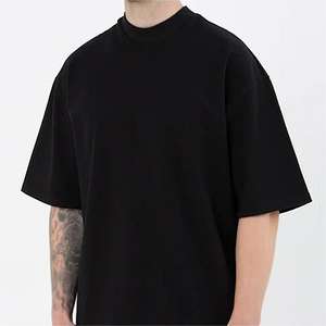 T-shirt streetwear à col rond en gros, coton lourd, épaules tombantes, t-shirts personnalisés, t-shirt ample et oversize pour hommes - Product Image 3