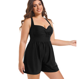 Maillot de bain une pièce grande taille pour femme avec poches, coupe classique, orné de cristaux sur la taille avant pour une meilleure couverture - Product Image 6