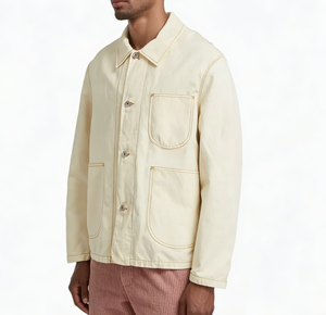 Denim shirts Jacket <strong>Chore</strong> <strong>Men</strong> Canvas Utility Contrast Stitch Work Loose Fit Casual Streetwear <strong>Coat</strong> For EU US Wholesale Oversized - Product Image 2