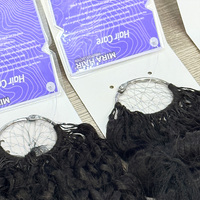 Extensions de cheveux humains à double trame 16 pouces, pointe plume, bouclés birmans naturels, pour tressage, nœuds miracle