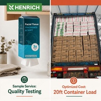 HENRICH 1000 Feuilles de Mouchoirs Muraux 4 Plis en Pâte de Bois Vierge, Emballage Souple à Distribution par le Bas pour Usage Domestique, Vente en Gros