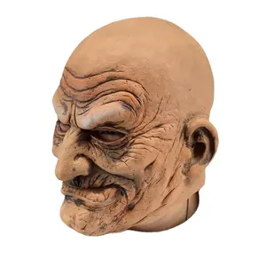 Oldman Party Masquerade Props Human Halloween Face Latex Realistic Full Head Mask made in China