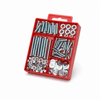 Kit d'assortiment de vis, écrous et rondelles en métal de 132 pièces, fixations zinguées pour projets de bricolage et installation de machines