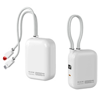 Powerbank Mini Tipis Kapasitas 10000mAh, Dilengkapi Dua Kabel Pengisian Daya, Mendukung Pengisian Cepat, Baterai Eksternal Ponsel 22.5W