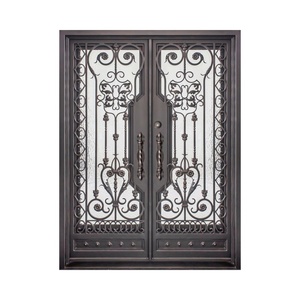 Texture martelée de <span class=keywords><strong>porte</strong></span> coulissante de sécurité en fer finie pour l'application extérieure intérieure pour les hôtels Matériau principal en polymère forgé - Product Image 2