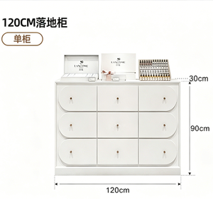 ตู้โชว์สีขาวสไตล์นอร์ดิกสำหรับร้านทำเล็บ ขายตรงจากโรงงาน พร้อมลิ้นชักเก็บของสำหรับยาทาเล็บ เฟอร์นิเจอร์ร้านเสริมสวย - Product Image 5