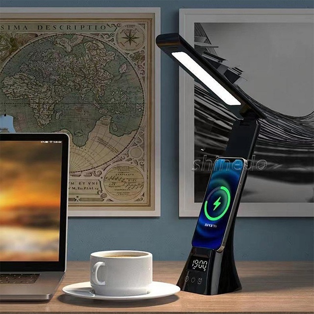 Eye Protection Usb Charging Port Study Led Table Lamp Touch Control Folding Variable Table Lamp Desk Lamp with Wireless Charger