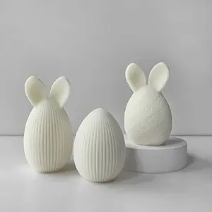 J10-212 Molde de ovo de Páscoa transfronteiriço, molde de silicone para vela de coelho, ornamento de gesso e aroma em forma de ovo