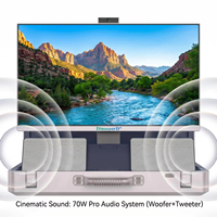 Téléviseur portable tactile 27 pouces Full HD Android 15 8+128 Go avec écran blanc, idéal pour regarder des matchs de football et profiter de la musique, livré en valise.