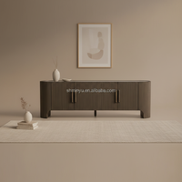 Console multimédia MYHOME 2026 en bois massif de chêne de luxe avec plateau en marbre, style moderne et antique, pour salon et chambre à coucher, meuble TV