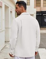 Chemise-veste décontractée pour homme, boutonnée, avec poches, vente en gros, OEM, en vrac