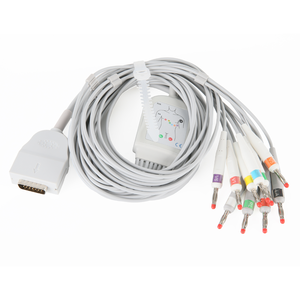 Fabriekslevering Compatibel Met Mortara 7706 Ekg Leadwire Kabel 7517 10 <span class=keywords><strong>Leads</strong></span> Banaan 4.0Mm Aha Ekg Kabel - Product Image 1