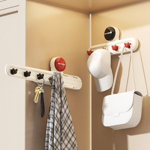 Home Craftsman Suction Cup Track <b>Hook</b> Adjustable Wall Mounted Towel Rack Bathroom Bedroom Storage Rack <b>Kitchen</b> - Product Image 3