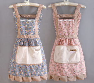 Delantal de fábrica con logotipo personalizado, cocina a <span class=keywords><strong>la</strong></span> moda y bonita, kit de delantal de panadería para niñas y mujeres con bolsillo - Product Image 1