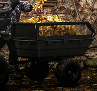 Chariot utilitaire tout-terrain à roues pneumatiques, remorque pour VTT, capacité 1100 lb, 10 pieds cubes, plateau moulé par compression