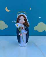 Poupée ange Vierge Marie en crochet faite à la main, amigurumi religieux en coton tricoté, pendentif, cadeau catholique chrétien, vente en gros personnalisée