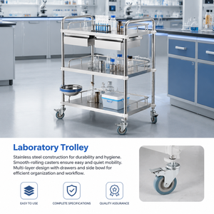 Carrito de Laboratorio Multifuncional de Acero Inoxidable Degao con Cajones y Ruedas Silenciosas para Uso en Hospitales y Clínicas - Product Image 2