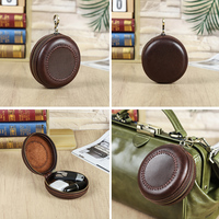 Pendentif de sac fait main en cuir pleine fleur huilé vintage, mini pochette de niche géométrique et animalière pour Airpods, pièces de monnaie, rouge à lèvres, clés