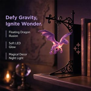 Floating <b>Dragon</b> Bookshelf Lamp Led Night <b>Light</b> Fantasy Decor Reading Nook Hanging Design Warm Glow Unique Gift For Fantasy - Product Image 4
