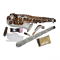 Saxophone alto Mi bémol laqué blanc avec clés laquées or, gravé à la main, instrument à vent en bois, vente en gros d'usine