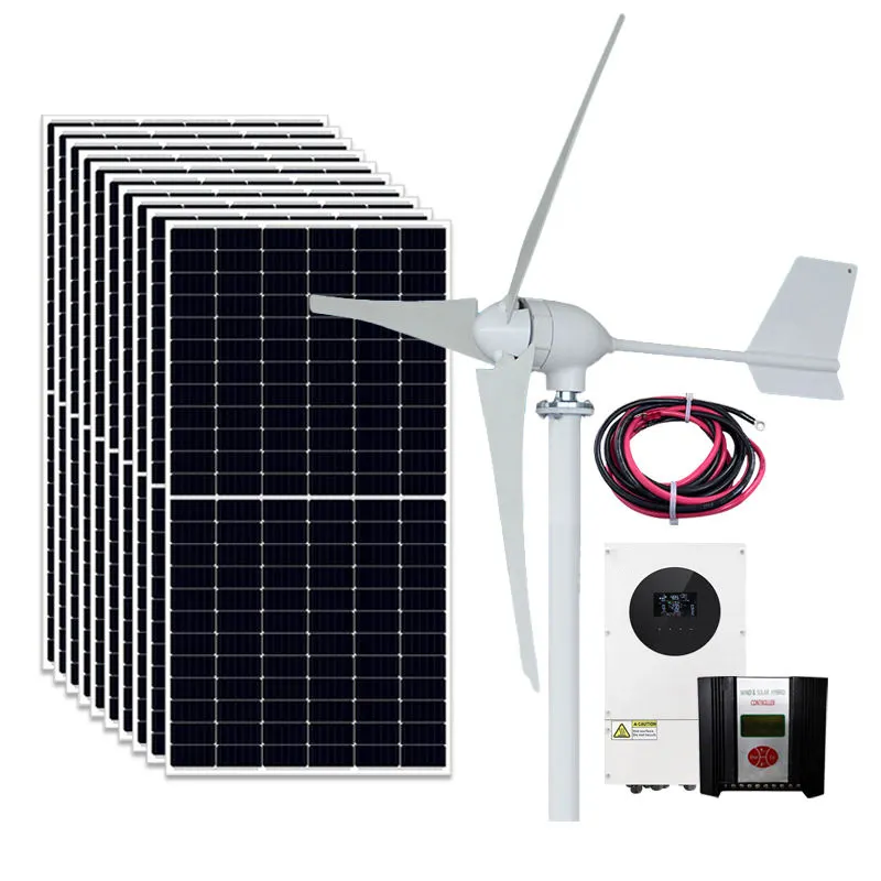 Rüzgar enerjisi üretimi 5Kw hibrid güneş ve rüzgar kapalı ızgara güneş ve rüzgar enerjisi sistemleri