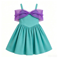 Robe d'été décontractée pour petite fille, imprimé floral, bretelles spaghetti, avec nœud en tulle, tenue de plage ou de fête, vente en gros