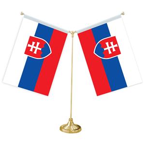 <span class=keywords><strong>Drapeau</strong></span> <span class=keywords><strong>slovaque</strong></span> 14x21cm <span class=keywords><strong>Drapeau</strong></span> de table double face Impression classique Salle de conférence Restaurant Disposition de bureau - Product Image 1