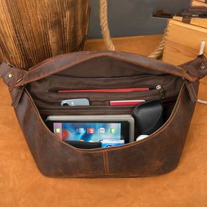2025 Crazy Horse cuir <span class=keywords><strong>sortie</strong></span> bandoulière hommes sac grande capacité rétro sac à bandoulière mode hommes poitrine sac - Product Image 2