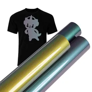 Caregy Wholesale Easy To Cut Flex Chameleon Heat Transfer Vinyl Print Htv Iron On Vinyl T-shirts