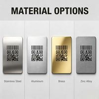 Plaque signalétique murale ou de bureau en aluminium nickelé noir de style moderne, avec logo, code QR, impression sérigraphique, forme personnalisée, signalétique métallique