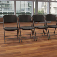 Chaises pliantes en plastique HDPE blanc, robustes, empilables, portables, pour l'extérieur, pour réunions, fêtes, location