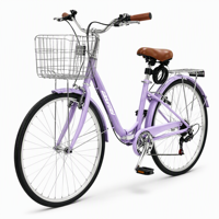Vélo Urbain Classique Direct Usine 24/26 Pouces Cadre Acier Vélo de Ville Commuter 7 Vitesses Fourche Rigide Certificat Conformité GCC