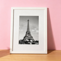 ENJOYBASICS Cadre photo en plastique 12x16 avec passe-partout, à fixer au mur, noir, lot de 2