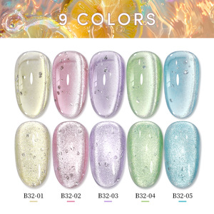 Vernis à ongles gel effet œil de chat bulle d'eau estival 2026, nouvelle tendance, perles de verre scintillantes, vente en gros pour salons de manucure, logo personnalisé - Product Image 5