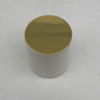 Porte-bougie élégant en marbre blanc et granit, écologique, certifié LFGB, 8CMX10CM, avec couvercle doré, nouveau design, pots en pierre, décoration d'intérieur