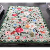 Silverstone Wohnzimmer-Teppiche und -Läufer Rutschfeste Teppiche Schlafzimmer Amerikanische Blumenmuster Matte 3D-Gedruckte Maßgefertigte Teppiche