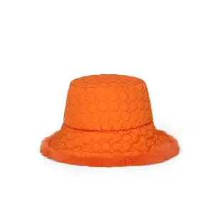 Solid Color Custom Logo Suede Soft Plush Toy Beach Sun Hat Packable Foldable Fisherman Cap