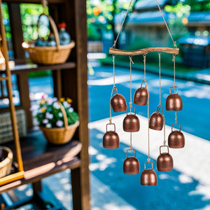 Campana Vintage in Metallo per <span class=keywords><strong>Giardino</strong></span>, Vento, Natale, Decorazione Esterna per la Casa con Corda per Borghi e Cortili - Product Image 5