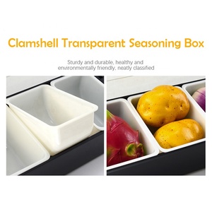 ABS Nhựa 3/4/5/6 Phần Pizza Thành Phần Chuẩn Bị Hộp Trái Cây Phô Mai Hộp Nước Sốt Pizza Làm Phụ Kiện Công Cụ - Product Image 6