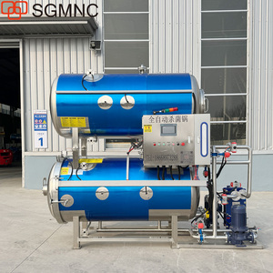 Autoclave entièrement automatique 500 kg/h 121 ℃   Autoclave/Stérilisateur à vapeur et à chauffage électrique à double cuve pour saucisses/jambons - Product Image 4