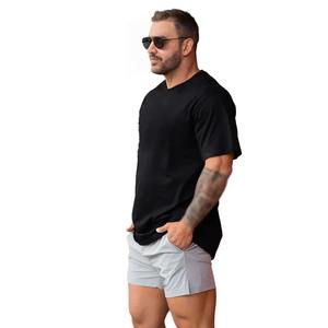 Venta al por mayor de fábrica, Camiseta de algodón 100% 180 Gsm, logotipo impreso personalizado, tela tejida de estilo Formal holgada - Product Image 6