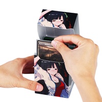 Boîte de rangement pour cartes à collectionner, en plastique, couleur unie, personnalisable en usine, capacité 100+ cartes, pour jeux de cartes