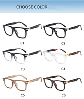 Tom F Herren Gleitsicht-Korrektionsbrille aus italienischem Acetat mit modischem Stil, einfarbig, für Weitsichtigkeit – Markenmodell