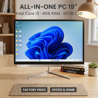 PC Todo en Uno Económico de 19 Pulgadas, I3, DDR3, 4GB RAM, 60GB SSD, Windows 10 OEM, Computadora de Escritorio para Escuela, Oficina, Negocios, Venta al Por Mayor