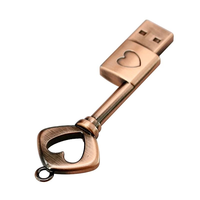 Clé USB 2.0 portable en métal vintage en forme de clé, 8 Go et 128 Go, conservation des données pendant 10 ans, garantie 1 an, nouveau cadeau de mariage