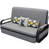 Sofá Cama Convertible Reclinable Moderno con Almacenamiento, Funda Extraíble, Estructura Metálica Plegable para Dormitorio/Comedor y Espacios Pequeños