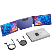 Moniteur portable à double écran IPS de 15,6 pouces, luminosité de 280 cd/m², résolution 1920x1080, fréquence de rafraîchissement de 60 Hz, interface Type-C