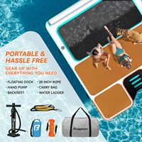 Plateforme flottante gonflable antidérapante en PVC et EVA avec rampe d'accès à l'eau pour fêtes de famille