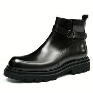 Botas Casuales de Cuero Genuino para Hombre, Lujosas, Antideslizantes, Suaves, Transpirables, Ligeras y Personalizables para Otoño - Product Image 4