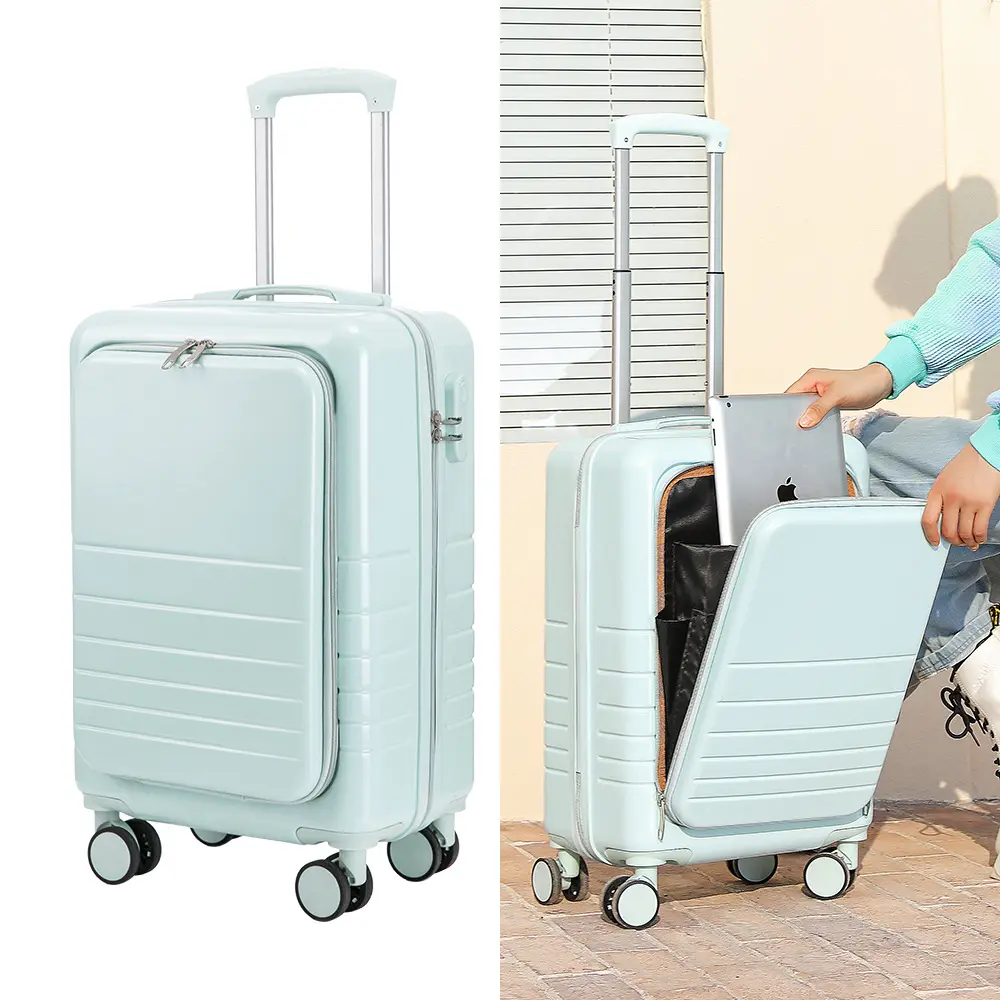 Valise à main à roues pivotantes, facile d'accès, bagage de voyage en ABS PC